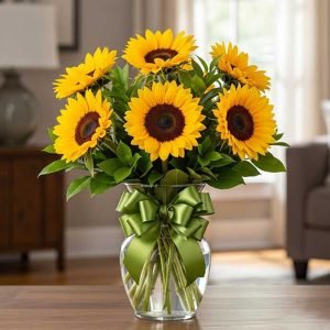 Un arreglo con girasoles es sÃmbolo de alegrÃa, optimismo y energÃa positiva, ideal para iluminar cualquier ocasión especial
