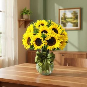 Los arreglos de girasoles son perfectos para transmitir alegrÃa, energÃa y optimismo en cualquier ocasión.