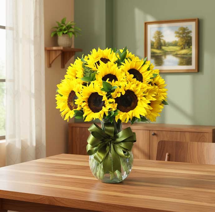 Los arreglos de girasoles son perfectos para transmitir alegría, energía y optimismo en cualquier ocasión.