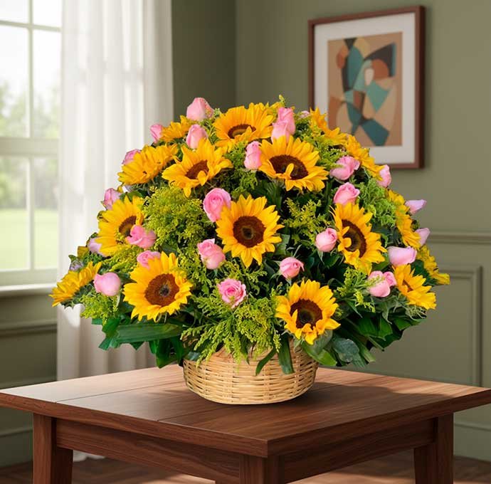 Arreglos de Girasoles con Rosas