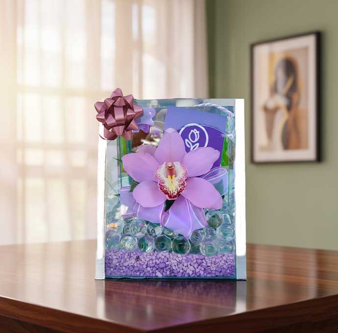 La orquídea lila es un símbolo de misterio, elegancia y admiración. Sus tonos suaves y delicados la convierten en una opción perfecta para decorar espacios, regalar en ocasiones especiales o complementar arreglos florales exclusivos.