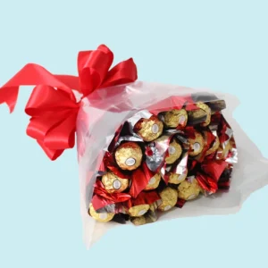Ramo de chocolates original y creativo, el regalo perfecto para sorprender con dulzura en cumpleaños, aniversarios o fechas especiales." 🍫💐