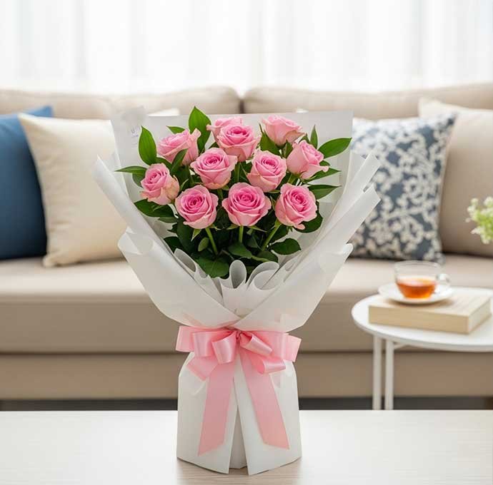 El ramo de rosas rosas es un detalle lleno de ternura, romanticismo y delicadeza, ideal para expresar cariño, gratitud o amor sincero.