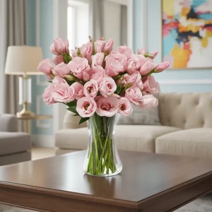El Lisianthus Rosa es una flor delicada y sofisticada, ideal cuando buscas regalos para una mujer que transmitan ternura, admiración y buen gusto.