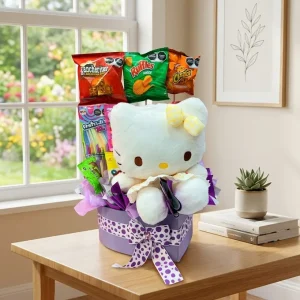 hello kitty de peluche con botanas para regalo en la Ciudad de México entregas el mismo dia a domicilio